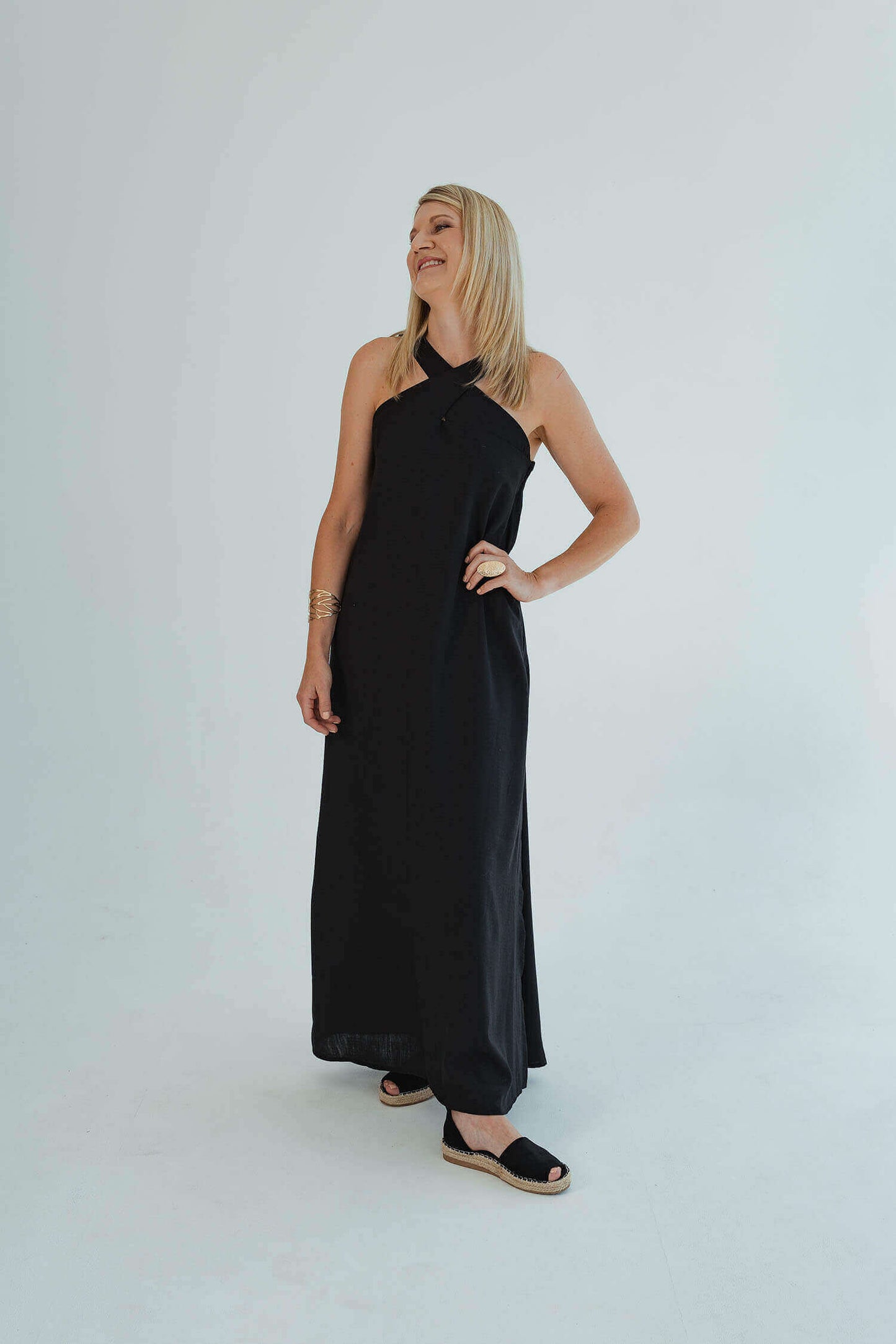 Chrissie Halterneck Dress - Black