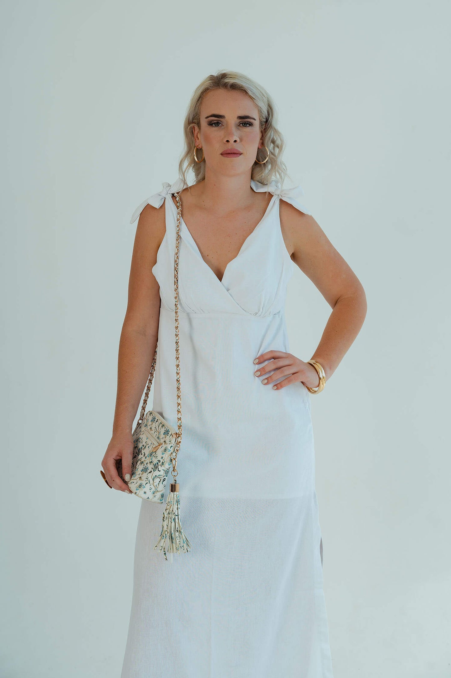 Dani Tie Dress - White