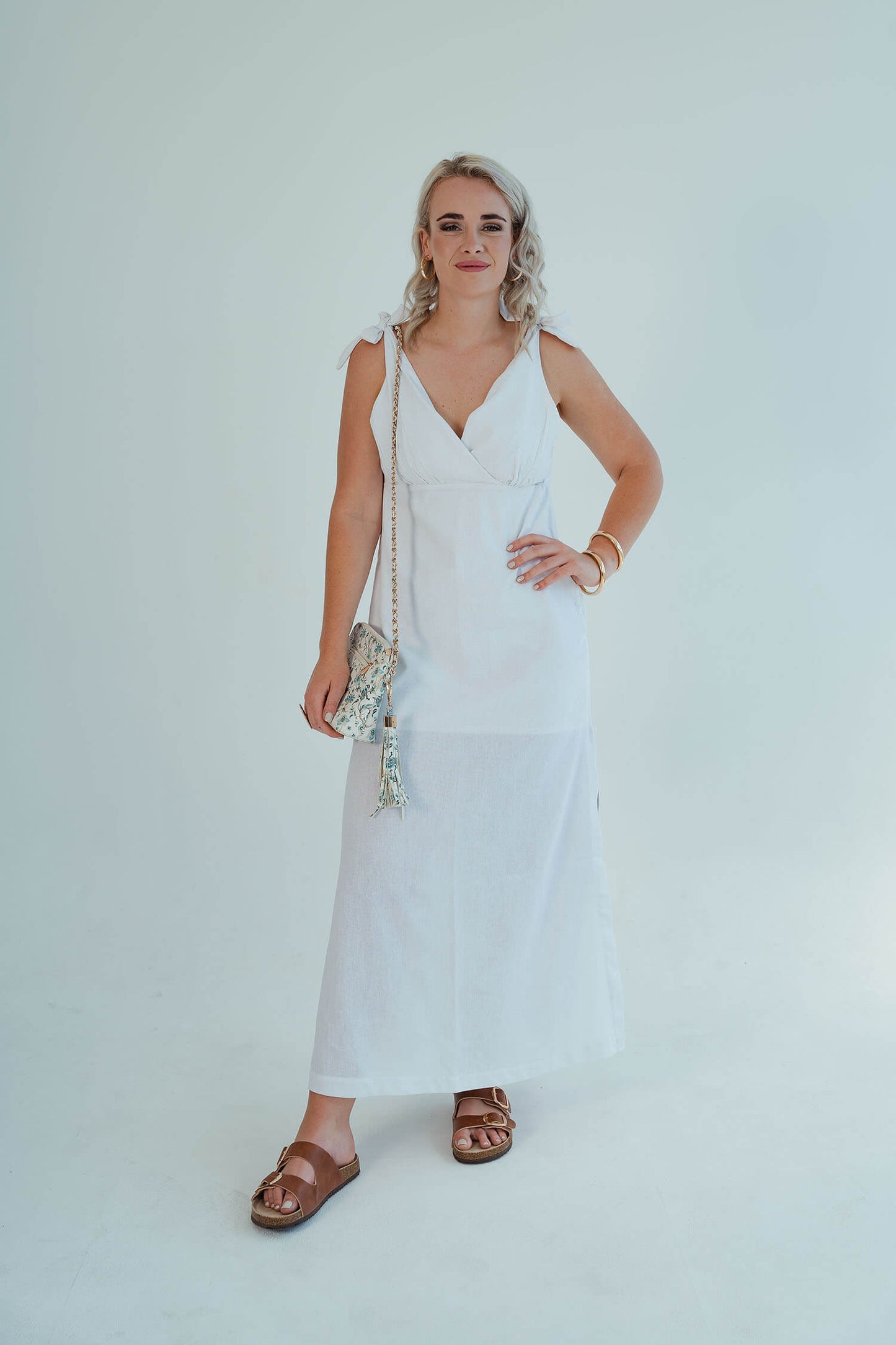 Dani Tie Dress - White