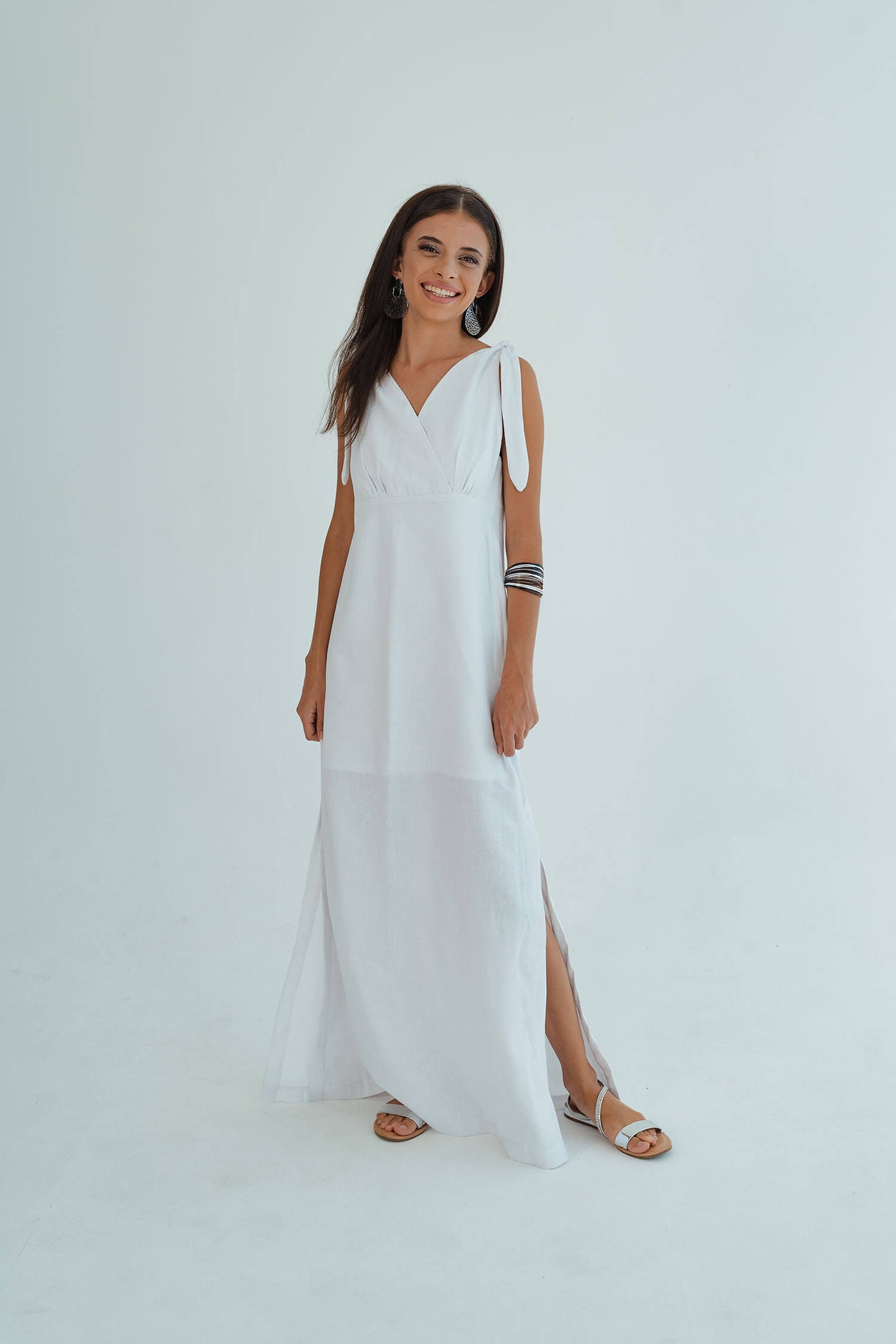 Dani Tie Dress - White