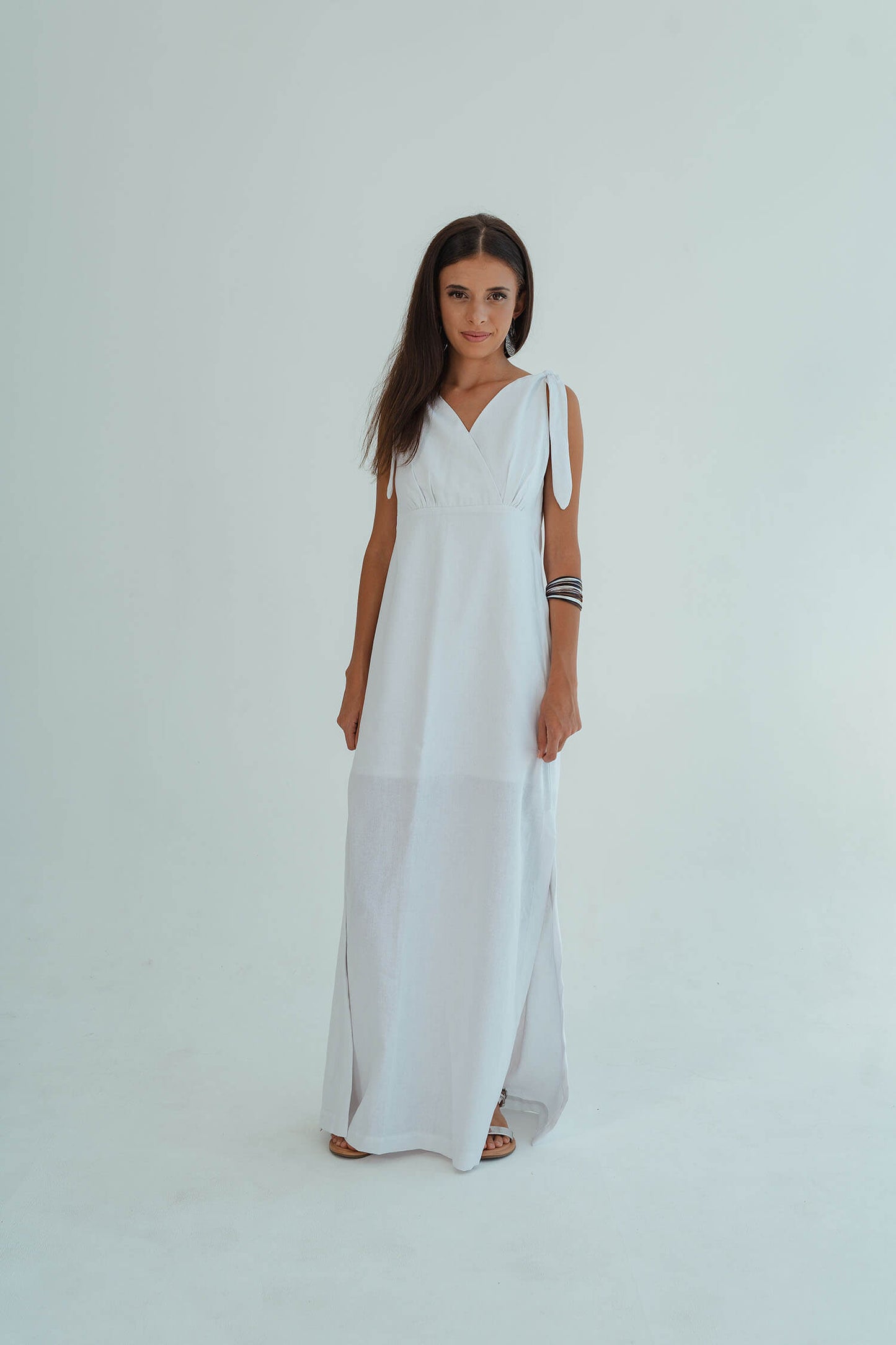 Dani Tie Dress - White
