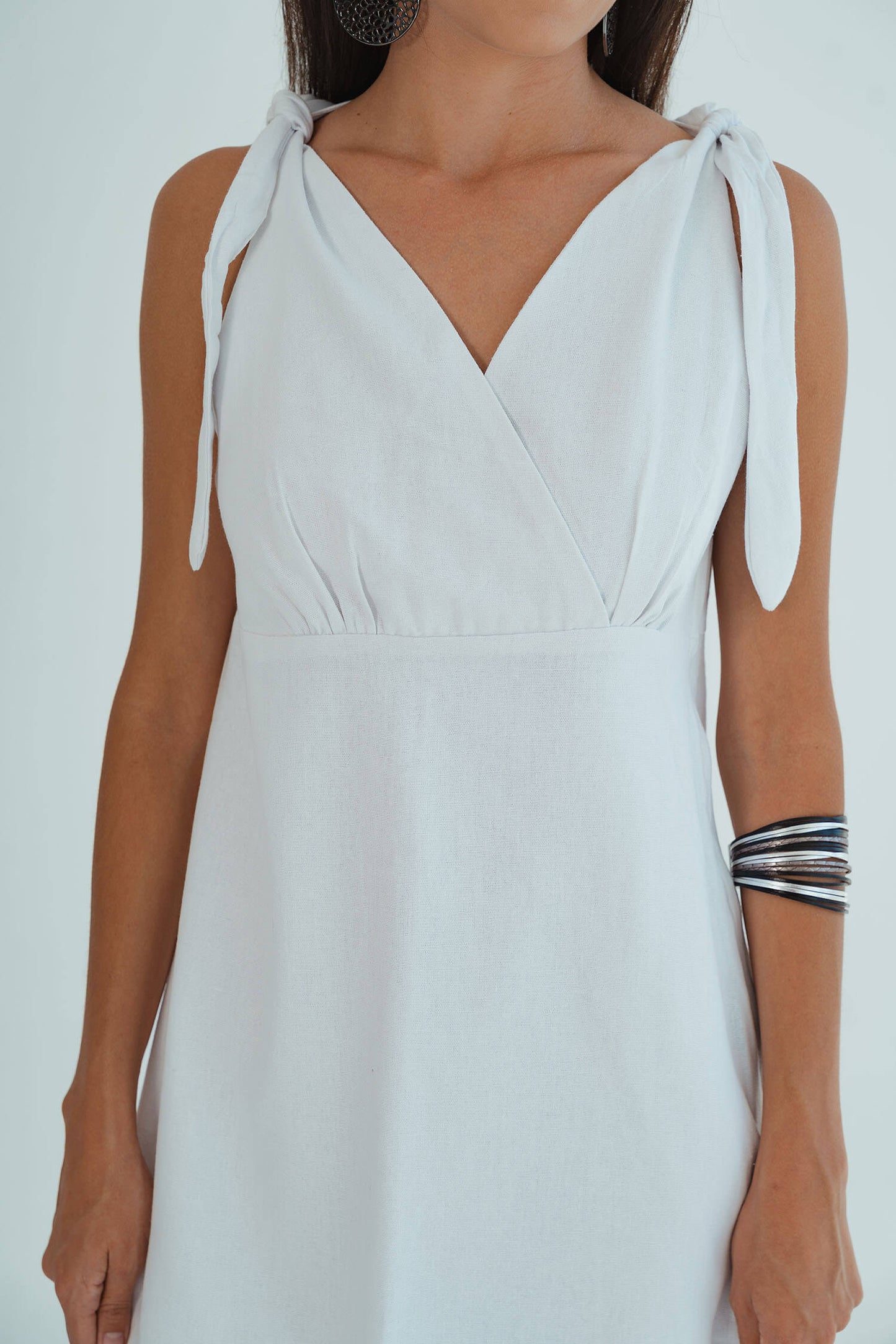 Dani Tie Dress - White