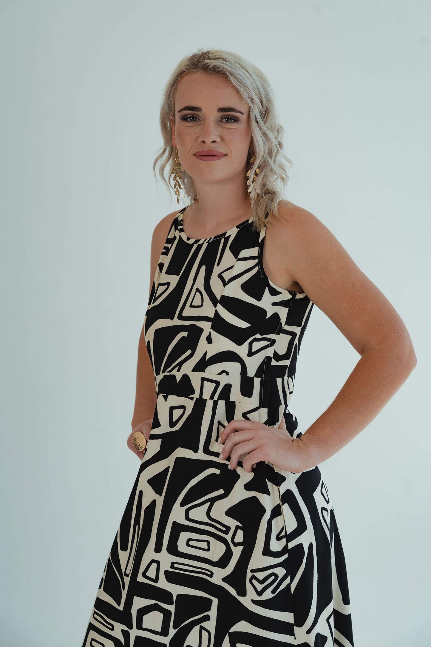 Emma Flare Dress - Black Block