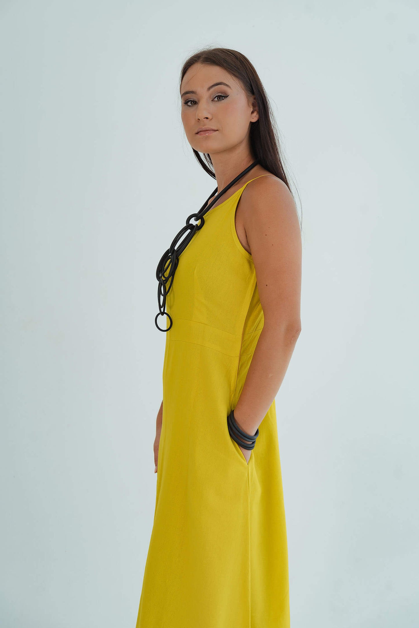 Emma Flare Dress - Yellow