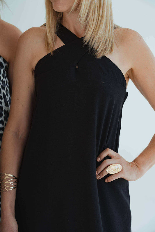 Chrissie Halterneck Dress - Black