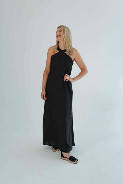 Chrissie Halterneck Dress - Black