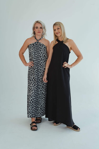 Chrissie Halterneck Dress - Leopard
