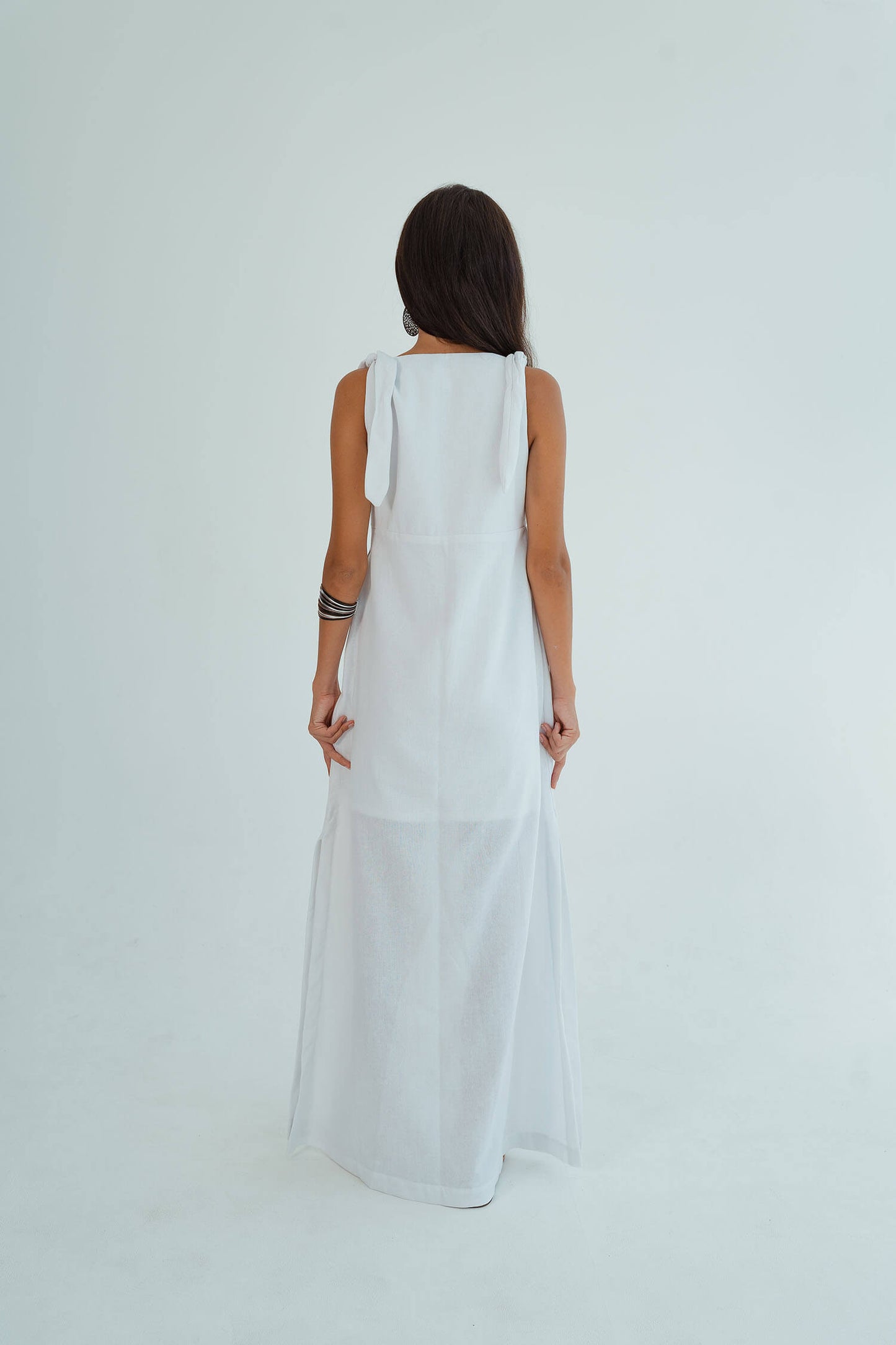 Dani Tie Dress - White