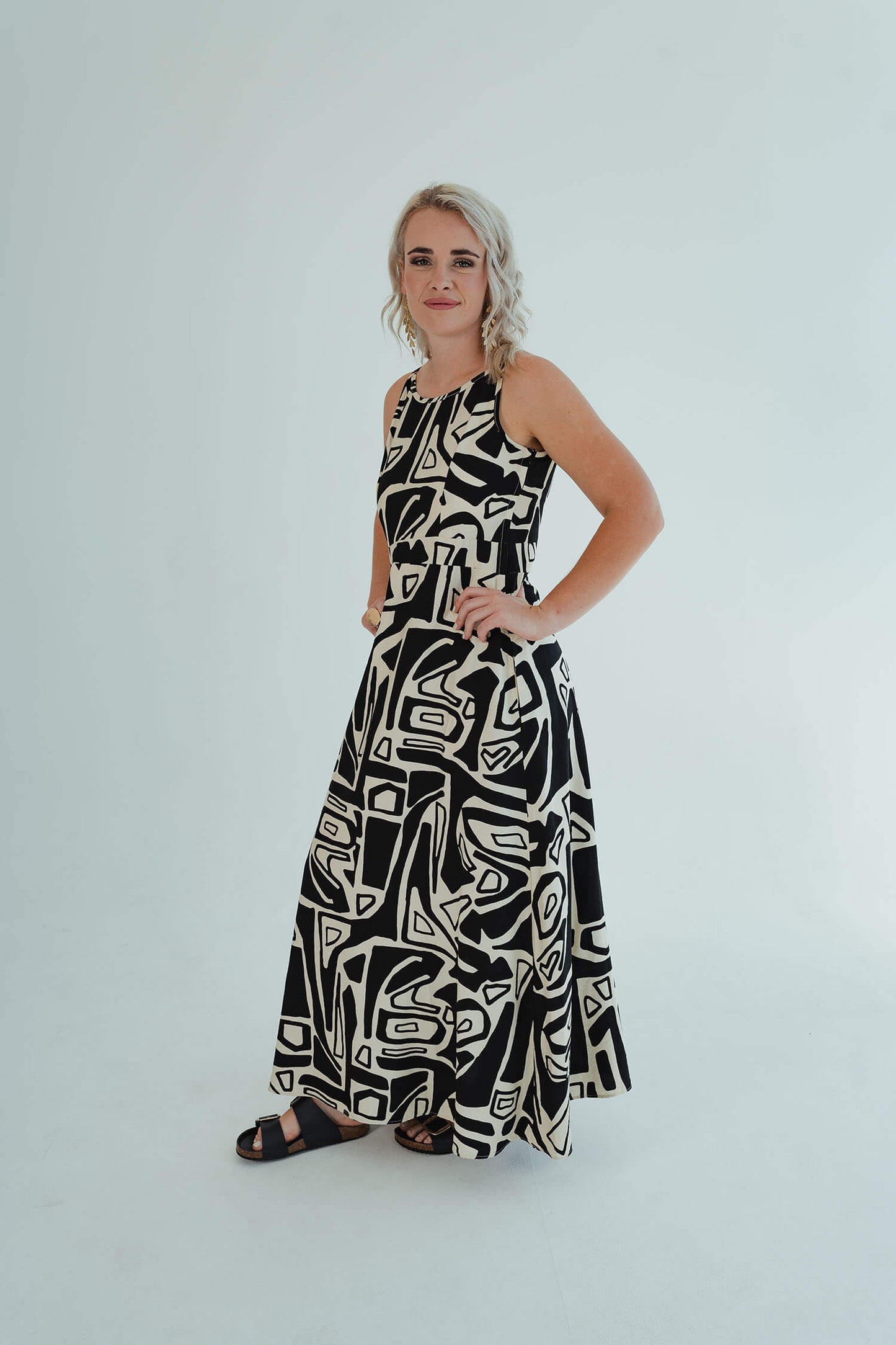 Emma Flare Dress - Black Block