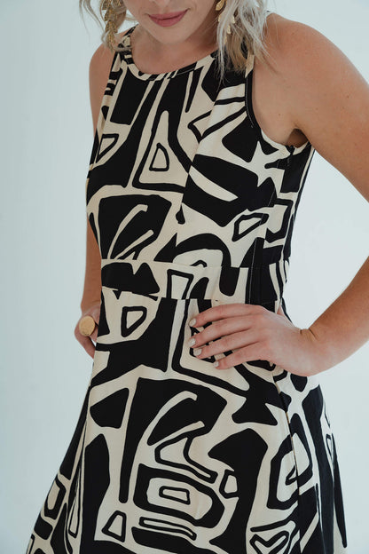 Emma Flare Dress - Black Block