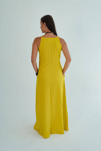 Emma Flare Dress - Yellow